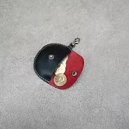 Be Two 手工皮件 ∣ 彎月錢包 紅色搭黑色牛皮彎月錢包+飛馬