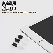 【東京御用Ninja】Apple iPad mini 7 (8.3吋)(2024年版)專用USB Type-C傳輸底塞(黑+透明套裝超值組)各3入裝