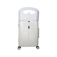 【MiaMily】恣意漫行 2 in 1 行動頭等艙行李箱 18吋 - 霧白灰