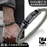 MASSA-G Titan Ares 阿瑞斯6mm 超合金鍺鈦手環 銀色-S