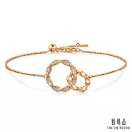 【點睛品】YuYu系列 優雅線條 18K玫瑰金鑽石手鍊