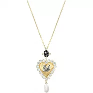 SWAROVSKI 造型水晶珍珠項鍊-金