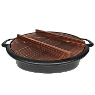 福介商店 日本南部鐵器 鑄鐵鍋 岩鑄 壽喜燒兼用餃子鍋 24cm