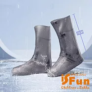 【iSFun】雨季必備*防水防滑排釦高筒雨鞋套/茶棕 XL(40~41)