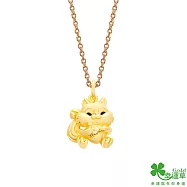 幸運草金飾 鼠實愛你黃金墜子 送白鋼項鍊