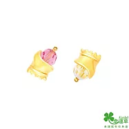 幸運草金飾 好像有點甜黃金/水晶耳環