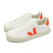 Veja 休閒鞋 Campo Chromefree Leather 女鞋 白 橘 皮革 經典 小白鞋 CP0503689A 24.5cm WHITE/ORANGE