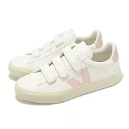 Veja 休閒鞋 Recife Logo Chromefree Leather 女鞋 米白粉 魔鬼氈 小白鞋 RC0503696A 24.5cm EXTRA WHITE/PETALE