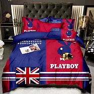 【Galatea 葛拉蒂】五件式PLAYBOY 雙人床包兩用被組(多款任選) 灰色調