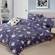 【Galatea葛拉蒂】法蘭絨冬季雙人加大床包四件組(多色任選) 亦寒-黑