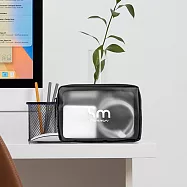 mosy mosy|透明雙層盥洗3C收納包(M尺寸) 黑色