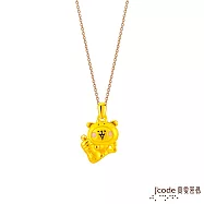 J’code真愛密碼金飾 卡娜赫拉的小動物-生肖牛 粉紅兔兔硬金墜子 送紅繩