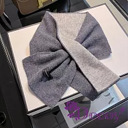 【Decoy】百搭柔軟 羊毛交叉圍脖圍巾脖/ 灰色