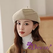 【Decoy】秋冬韓版 日系雲朵褶皺百搭貝雷帽 /米色