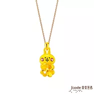 J’code真愛密碼金飾 卡娜赫拉的小動物-抱來好運粉紅兔兔硬金墜子 送玫瑰鋼項鍊