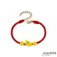 J’code真愛密碼金飾 卡娜赫拉的小動物-我愛你粉紅兔兔硬金編織手鍊