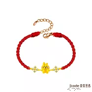 J’code真愛密碼金飾 卡娜赫拉的小動物-聖誕粉紅兔兔硬金編織手鍊