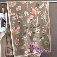 【Decoy】風格時尚 韓版秋冬雙面印花加厚仿羊絨披肩圍巾/ 卡其色