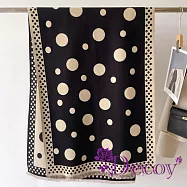 【Decoy】韓版波點 雙色加厚仿羊絨少女風氣質披肩圍巾/黑色