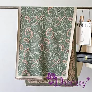 【Decoy】保暖加厚 秋冬長款腰果花仿羊絨提花披肩圍巾/ 水綠色