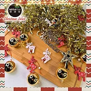 摩達客-聖誕裝飾配件包組~(三款可選)(2尺樹適用)(不含聖誕樹/不含燈) 木質彩繪紅白麋鹿金系
