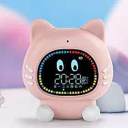 AI貓咪語音智能時間管理器/鬧鐘/計時器(交換禮物/鬧鐘/倒計時/學生用品/兒童學習/聖誕禮物) 粉色