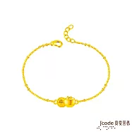 J&rsquo;code真愛密碼金飾 大甲媽 蘋平安安硬金手鍊-小