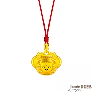 J’code真愛密碼金飾 大甲媽 保平安鎖硬金墜子 送白鋼項鍊