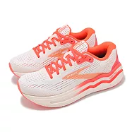 Brooks 慢跑鞋 Ghost Max 2 女鞋 螢光粉 魔鬼極致 超發光限定版 厚底 緩衝 運動鞋 1204201B173 25.5cm WHITE/PEACH/CORAL
