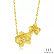 【點睛品】蝴蝶蘭 黃金鑽石項鍊