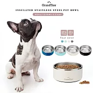 【GrandTies】1250ML真空雙層不鏽鋼寵物碗/狗碗/貓碗(GT022211301)18公分口徑- 午夜黑