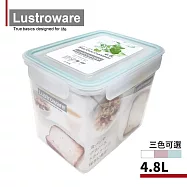 【Lustroware】日本岩崎日本製可套疊防漏微波保鮮盒 麵包吐司專用-4.8L(原廠總代理) 藍色