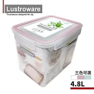 【Lustroware】日本岩崎日本製可套疊防漏微波保鮮盒 麵包吐司專用-4.8L(原廠總代理) 粉色