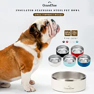 【GrandTies】1890ML真空雙層不鏽鋼寵物碗/狗碗/貓碗(GT022211901)20公分口徑- 午夜黑