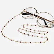 seoul show首爾秀 紅鑽夾珠兩用口罩掛繩鏈墨鏡平光眼鏡鍊老花近視防丟鍊 金色