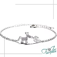 【伊飾童話】北歐麋鹿*絲光磨砂雪花電鍍手鍊