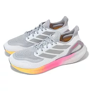 adidas 慢跑鞋 Pureboost 5 男鞋 灰 粉紅 黃 漸層 反光 緩震 運動鞋 愛迪達 IE8463 29cm GREY/PINK