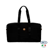 【BRIC S】義大利時尚 防潑水 雙隔層 可手提 大容量 旅行袋L - 黑色