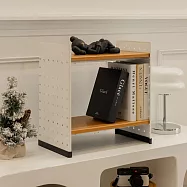 【H&R安室家】桌上收納書架 鐵板置物架 OA145 白色