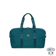 【BRIC S】義大利時尚 防潑水 雙隔層 可手提 大容量 旅行袋M- 藍色奧塔彩