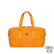 【BRIC S】義大利時尚 防潑水 雙隔層 可手提 大容量 旅行袋M - 黃昏橘