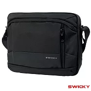 【SWICKY】橫式款潮流防潑水側背包/收納包/男包(黑) 黑
