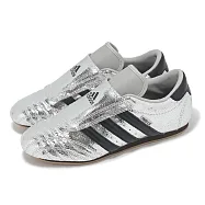 adidas 休閒鞋 Taekwondo W 女鞋 銀 黑 膠底 亮面 無鞋帶 跆拳道鞋 愛迪達 JH9664 24.5cm SILVER/BLACK