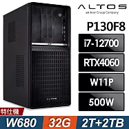 Acer 宏碁 Altos P130F8 商用工作站 (i7-12700/32G/2TB+2TB SSD/RTX4060-8G/W11P)