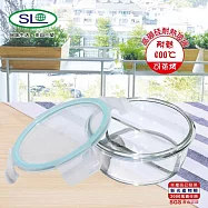 SL 圓形分隔耐熱玻璃保鮮盒800ml R-2000-1 台灣製 二入