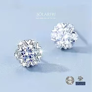 【SOLARFRI】純銀針耳環・銀雪花鑽S925銀頂級CZ鑽飾抗敏耳環|品牌禮盒包裝|閨蜜生日情人女友老婆母親交換聖誕禮物