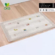【日本OKA】日製游牧民族風威爾頓編織玄關地墊-50x80cm- 沙棕