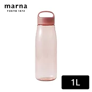 【日本Marna】Cocuri系列 日本製Tritan材質大容量環保粉彩冷水瓶-1L (原廠總代理) 珊瑚紅