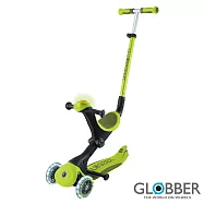 【GLOBBER 哥輪步】法國 GO‧UP 5合1酷炫版多功能滑板車-多色可選(白光發光前輪、手推車、滑步車、學步車) 探索極光綠