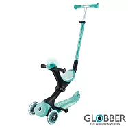 【GLOBBER 哥輪步】法國 GO‧UP 5合1酷炫版多功能滑板車-多色可選(白光發光前輪、手推車、滑步車、學步車) 星球薄荷綠